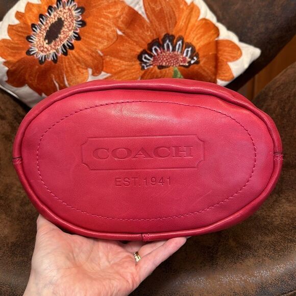 COACH BLEECKER XL HOBO 11423 BURNISHED LEATHER BRASS BUCKLE HANGTAG FUSCIA LNC! - Picture 12 of 17